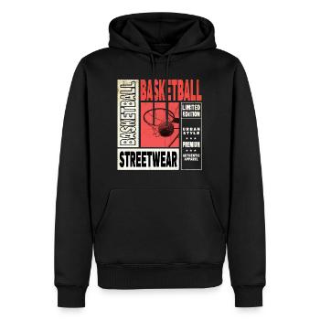 Basketball Basketballer Korb Dunking Vintage Retro - Männer Premium Bio Hoodie - Schwarz - Vorne - Nico (187cm)
