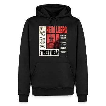 Heidelberg Deutschland Stadt Skyline Heimat Liebe - Männer Premium Bio Hoodie - Schwarz - Vorne - Nico (187cm)