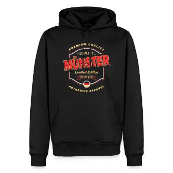 Münster Allemagne City Font Vintage Retro - Sweat à capuche Premium bio Homme - noir - Devant - Nico (187cm)