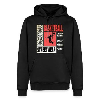 Basketteur Basketteur Dunking Sport Player - Sweat à capuche Premium bio Homme - noir - Devant - Nico (187cm)