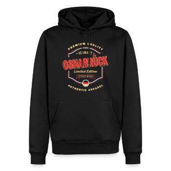 Osnabrück Allemagne City Font Vintage Retro - Sweat à capuche Premium bio Homme - noir - Devant - Nico (187cm)