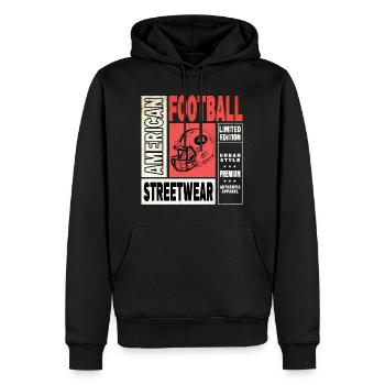 American Football Helm Vintage Retro USA Sport - Männer Premium Bio Hoodie - Schwarz - Vorne - Nico (187cm)