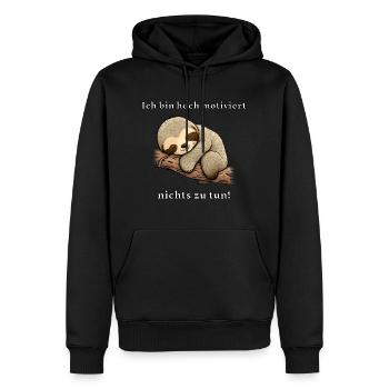 Idée cadeau de paresseux mignon - Sweat à capuche Premium bio Homme - noir - Devant - Nico (187cm)