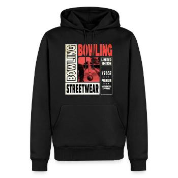 Bowling Bowling Bowling Ball Quilles Joueurs de bowling - Sweat à capuche Premium bio Homme - noir - Devant - Nico (187cm)