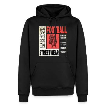 Joueur de tacos de football américain Vintage USA Sports - Sweat à capuche Premium bio Homme - noir - Devant - Nico (187cm)
