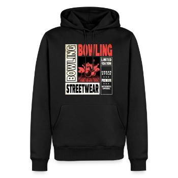 Bowling Bowling Bowling Ball Quilles Joueurs de bowling - Sweat à capuche Premium bio Homme - noir - Devant - Nico (187cm)