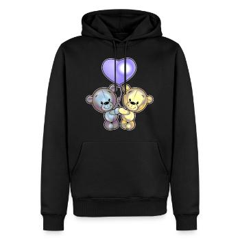 Ours amoureux 1 - Sweat à capuche Premium bio Homme - noir - Devant - Nico (187cm)