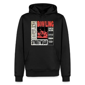 Bowling Bowling Bowling Ball Quilles Joueurs de bowling - Sweat à capuche Premium bio Homme - noir - Devant - Nico (187cm)