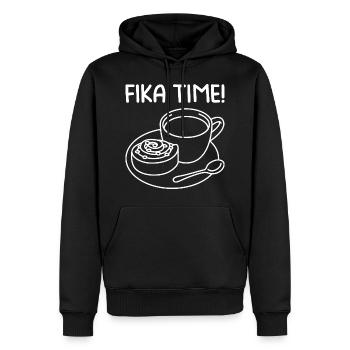 FIKA TIME Suède Fikabröd Kanelbullar Café - Sweat à capuche Premium bio Homme - noir - Devant - Nico (187cm)