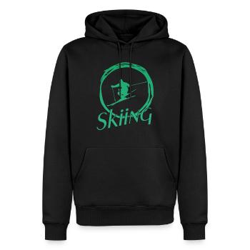 skiing, ski fahren, ski geschenk, ski - Männer Premium Bio Hoodie - Schwarz - Vorne - Nico (187cm)