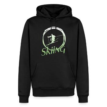 Skiing - Männer Premium Bio Hoodie - Schwarz - Vorne - Nico (187cm)