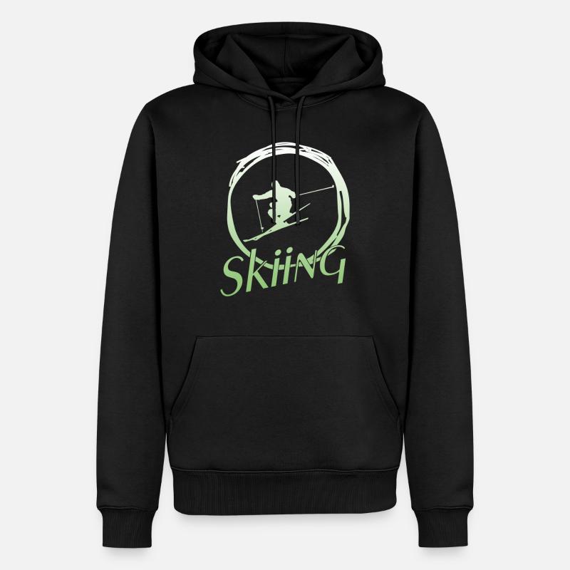 Skiing - Männer Premium Bio Hoodie - Schwarz