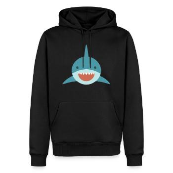 Mignon requin - Sweat à capuche Premium bio Homme - noir - Devant - Nico (187cm)