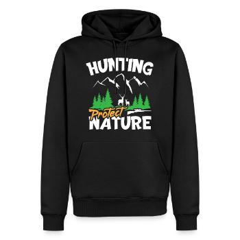 La chasse protège la nature - Sweat à capuche Premium bio Homme - noir - Devant - Nico (187cm)