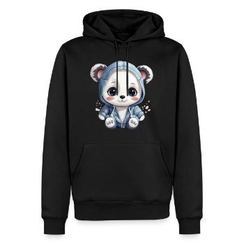 Panda Pandabär Baby Klamotten Süß Niedlich Liebe - Männer Premium Bio Hoodie - Schwarz - Vorne - Nico (187cm)