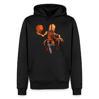 Basketball Tintenfisch - Männer Premium Bio Hoodie - Schwarz - Vorne - Nico (187cm)