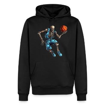 Squelette de basketteur - Sweat à capuche Premium bio Homme - noir - Devant - Nico (187cm)