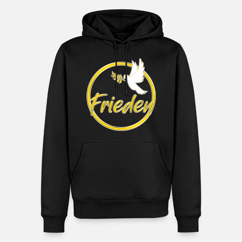 Frieden Friedenstaube - Männer Premium Bio Hoodie - Schwarz