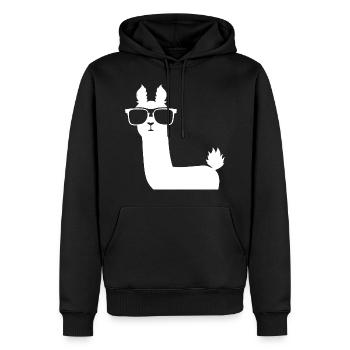 Lama drôle portant des lunettes de soleil Lamas cool - Sweat à capuche Premium bio Homme - noir - Devant - Nico (187cm)