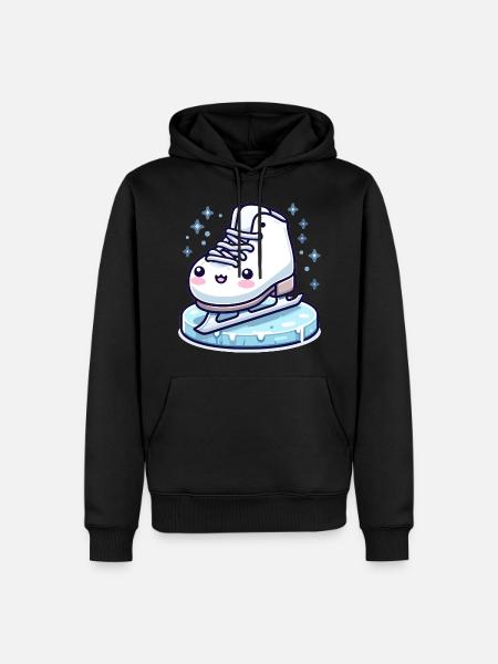Ice Skating Kawaii - Men’s Premium Organic Hoodie - black