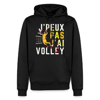 Ich kann nicht Volley - Männer Premium Bio Hoodie - Schwarz - Vorne - Nico (187cm)