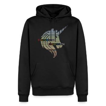 Unicorn - Weiss - Männer Premium Bio Hoodie - Schwarz - Vorne - Nico (187cm)