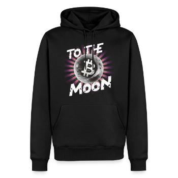 à la crypto de la pièce de monnaie de la lune - Sweat à capuche Premium bio Homme - noir - Devant - Nico (187cm)