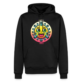Freudige Virus-Freude - Männer Premium Bio Hoodie - Schwarz - Vorne - Nico (187cm)