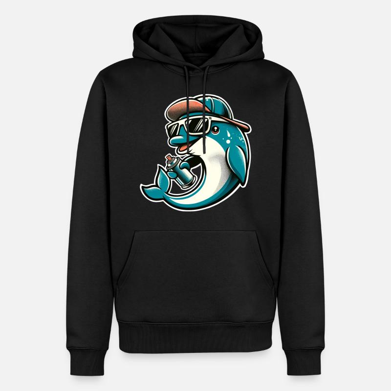 Bombe aérosol Dolphin Graffiti - Sweat à capuche Premium bio Homme - noir