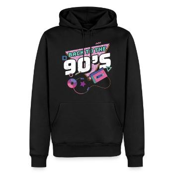 années quatre-vingt-dix - Sweat à capuche Premium bio Homme - noir - Devant - Nico (187cm)