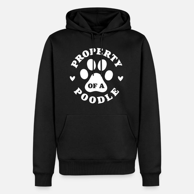 Propriété d’un caniche - Sweat à capuche Premium bio Homme - noir