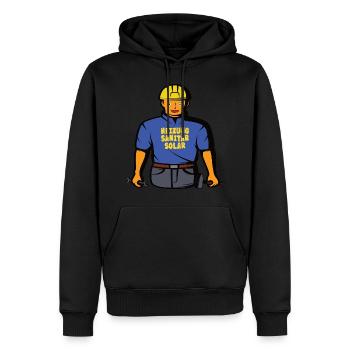 Bande dessinée Bricoleur – Chauffage, plomberie et énergie solaire - Sweat à capuche Premium bio Homme - noir - Devant - Nico (187cm)
