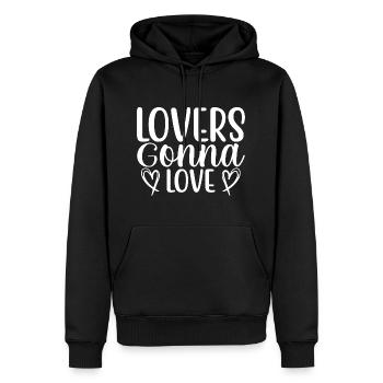 Lovers Gonna Love - Männer Premium Bio Hoodie - Schwarz - Vorne - Nico (187cm)