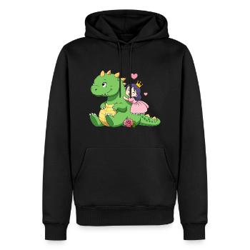 Prinzessin und Drache von Sant Jordi - Männer Premium Bio Hoodie - Schwarz - Vorne - Nico (187cm)