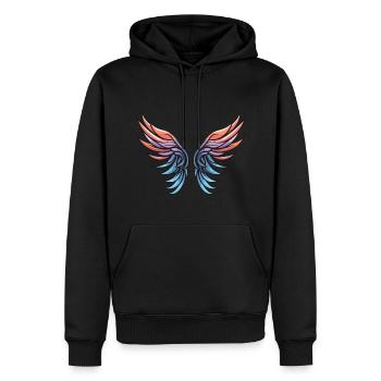 Icône d’aile - Sweat à capuche Premium bio Homme - noir - Devant - Nico (187cm)