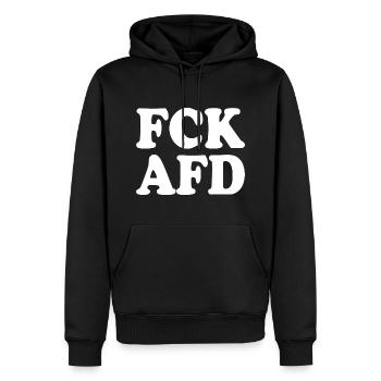 Fck afd - Männer Premium Bio Hoodie - Schwarz - Vorne - Nico (187cm)