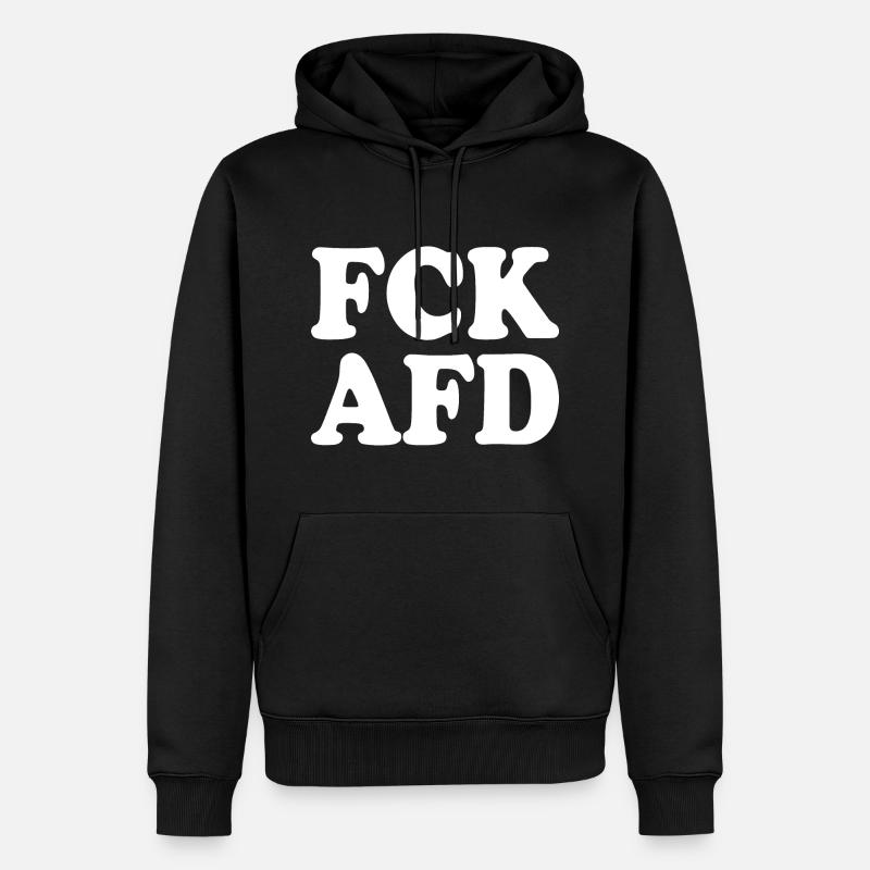 Fck afd - Männer Premium Bio Hoodie - Schwarz