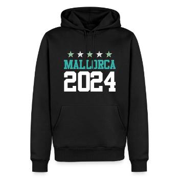 Majorque 2024 Circuits - Sweat à capuche Premium bio Homme - noir - Devant - Nico (187cm)