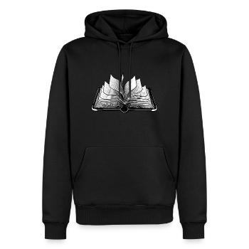 Livre - Sweat à capuche Premium bio Homme - noir - Devant - Nico (187cm)