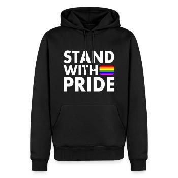 Stand with pride - Sweat à capuche Premium bio Homme - noir - Devant - Nico (187cm)