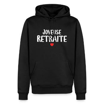 Joyeuse Retraite - Bonne Retraite - Retraite - Sweat à capuche Premium bio Homme - noir - Devant - Nico (187cm)