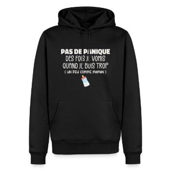 Bébé Cadeau Je Bois Comme Maman Humour Cadeau - Sweat à capuche Premium bio Homme - noir - Devant - Nico (187cm)
