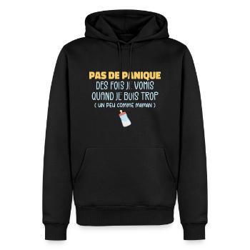 Bébé Cadeau Je Bois Comme Maman Humour Cadeau - Sweat à capuche Premium bio Homme - noir - Devant - Nico (187cm)