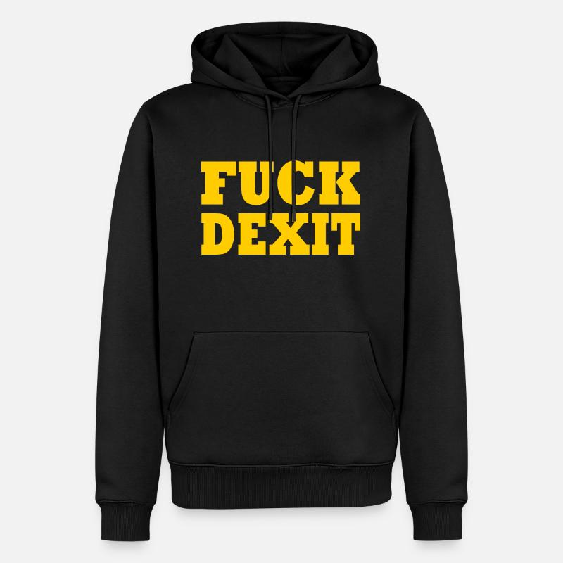 Fuck dexit - anti eu - Männer Premium Bio Hoodie - Schwarz