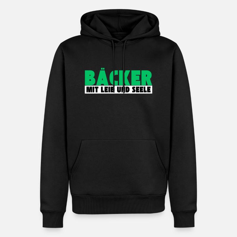 Bäcker mit Leib und Seele - Männer Premium Bio Hoodie - Schwarz