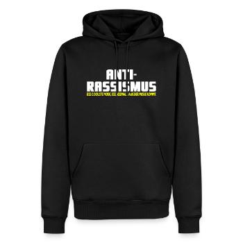 Anti-Rassismus - Männer Premium Bio Hoodie - Schwarz - Vorne - Nico (187cm)