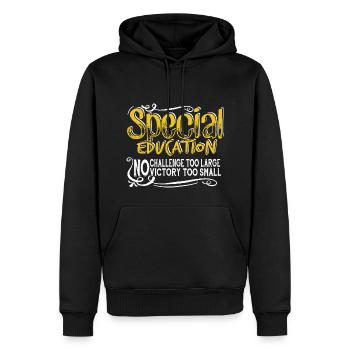 T-shirts de l’éducation de l’enfance en difficulté - Sweat à capuche Premium bio Homme - noir - Devant - Nico (187cm)