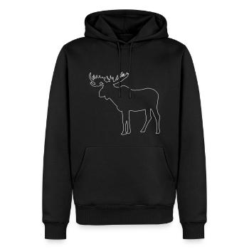 Elch - Moose - Männer Premium Bio Hoodie - Schwarz - Vorne - Nico (187cm)