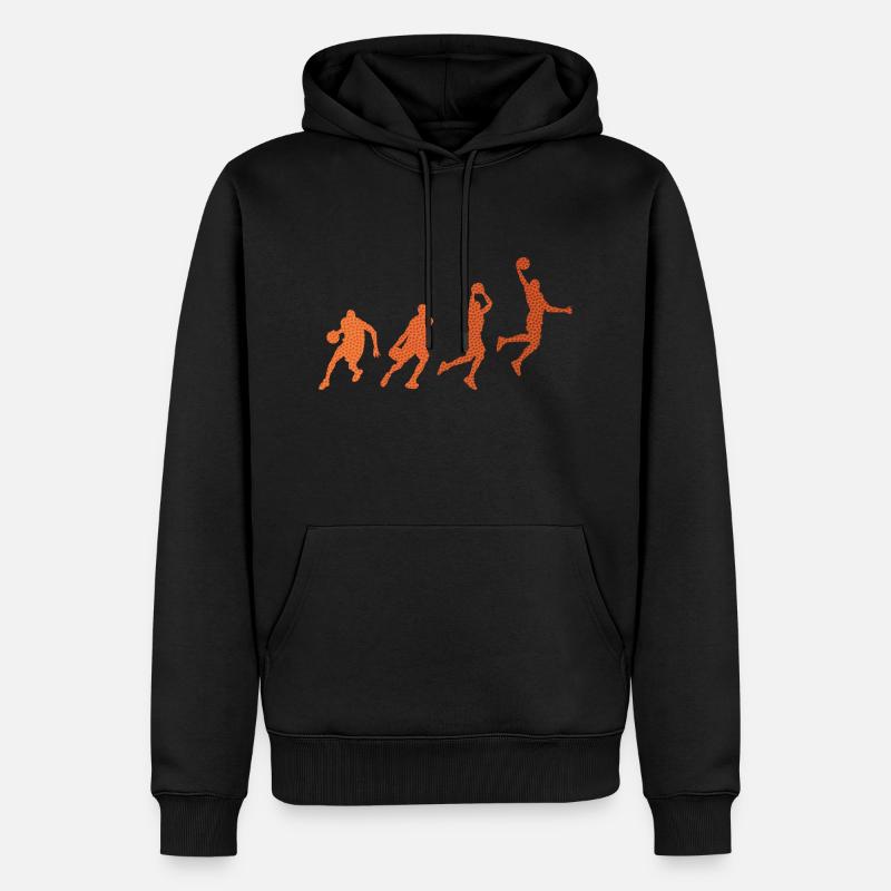 Basketteur Dunking BasketballEr Silhouette - Sweat à capuche Premium bio Homme - noir