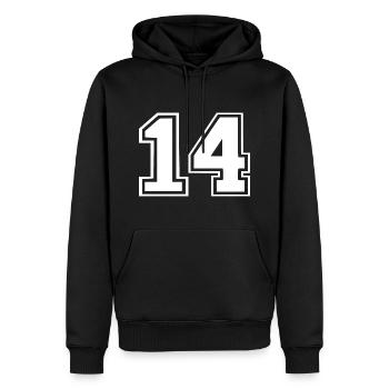 14 - Sweat à capuche Premium bio Homme - noir - Devant - Nico (187cm)